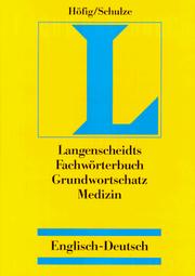 Fachwörterbuch Medizin : Englisch - Deutsch