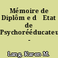 Mémoire de Diplôm e d́Etat de Psychorééducateur - Diplomarbeit
